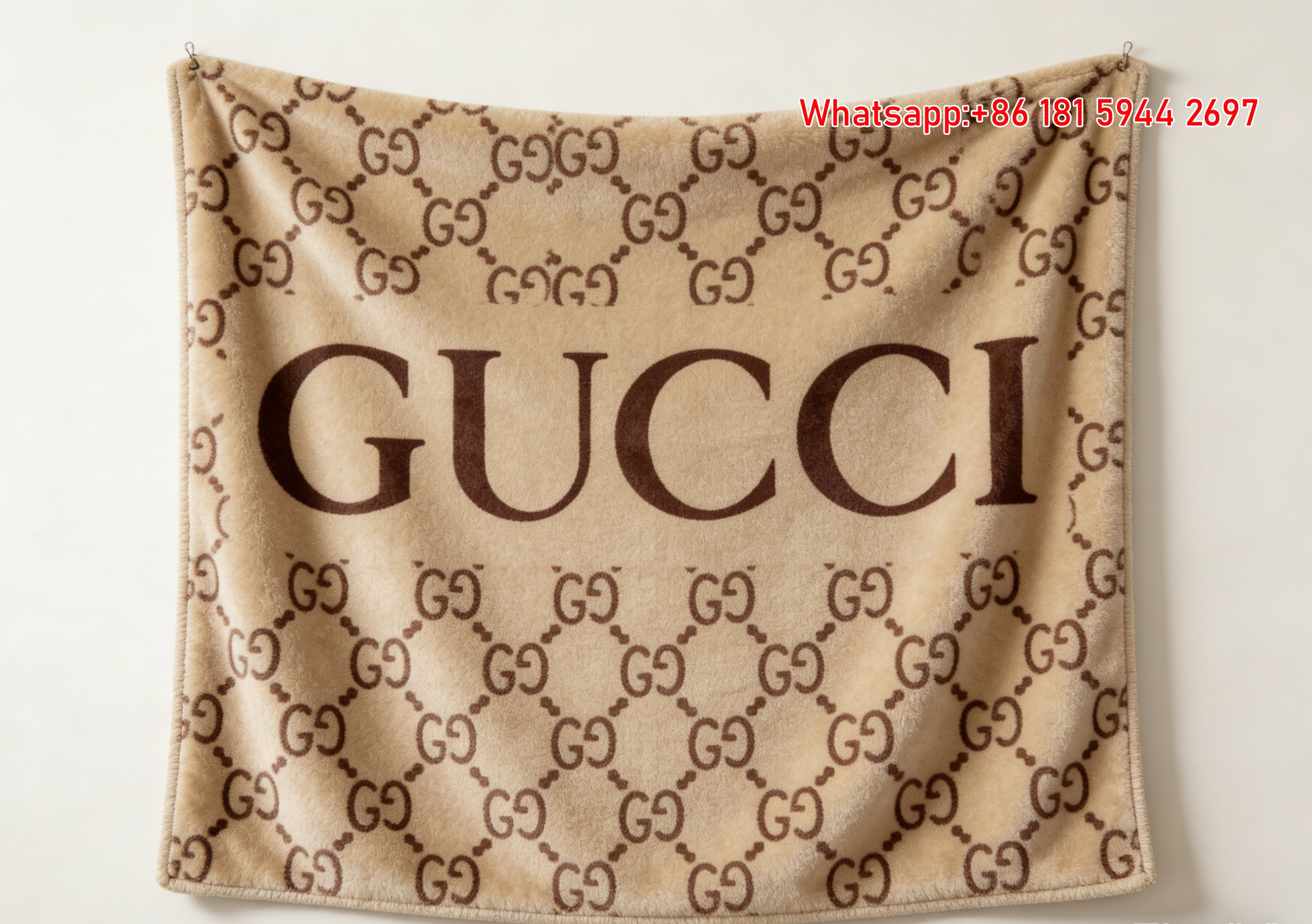 Gucci GG Monogram Allover Flannel Fleece Blanket – Wall Hanging Decor throw blankets IMG_2543